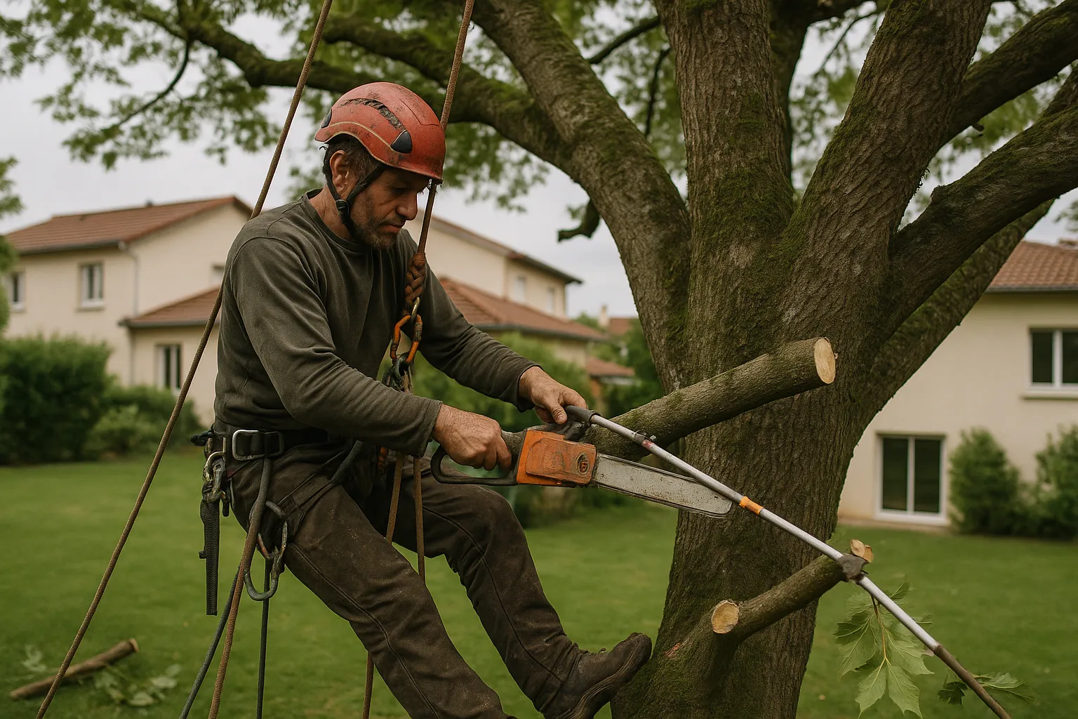Élagueur professionnel en sécurité pour choisir élagueur Lyon maison jardin