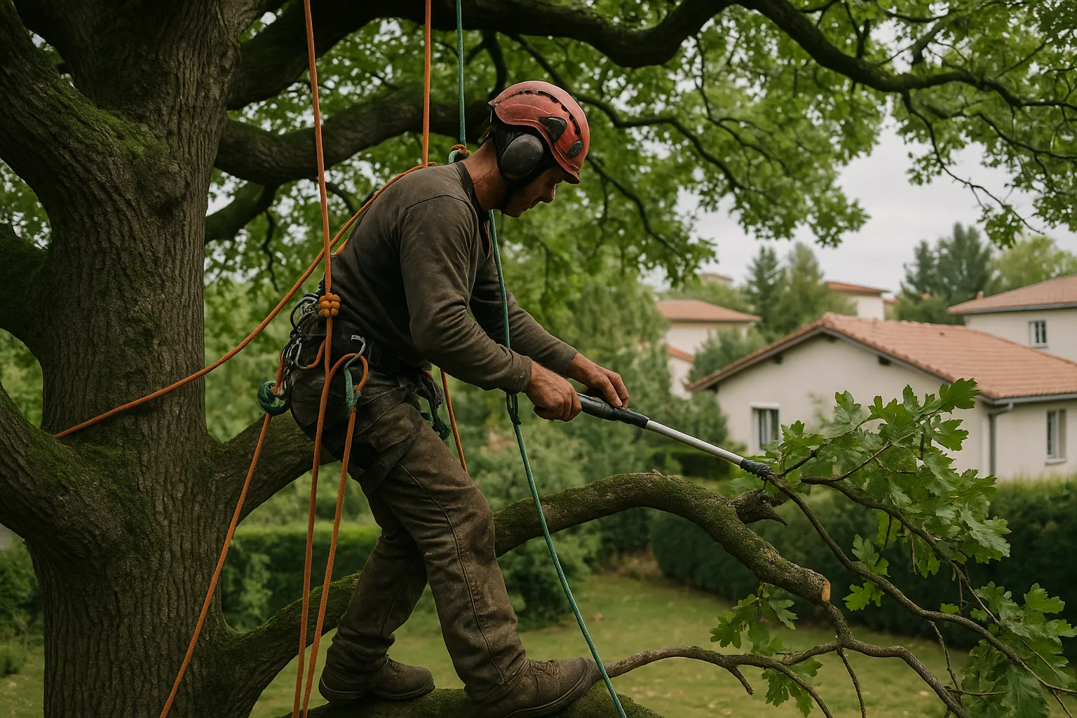 Entretien des arbres dans l'ouest lyonnais par un arboriste certifié en jardin résidentiel